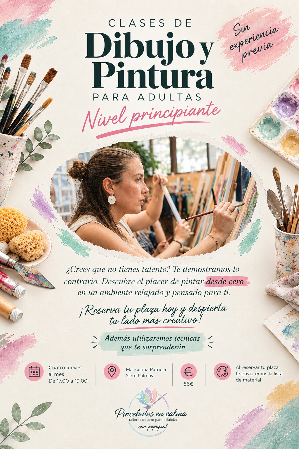 Clases de dibujo y pintura nivel principiante en Las Palmas de Gran Canaria Pepapint